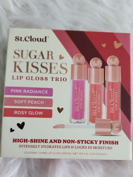 St. Cloud Other - St. Cloud Sugar Kisses Lip Gloss Trio: Pink Radiance, Soft Peach & Rosy Glow NWT